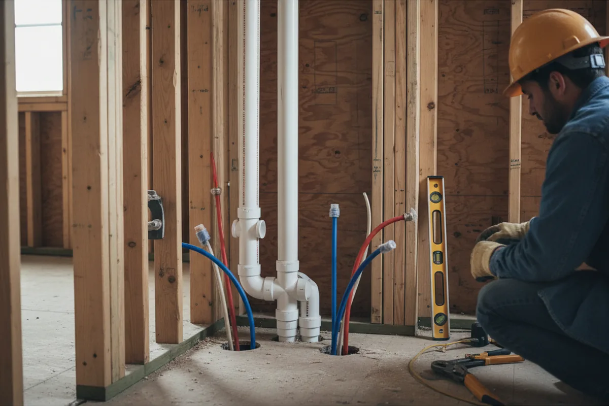 Drain and supply rough-in during Drain Cleaning in Wonder Lake